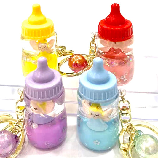 X 12072 FAIRY MILK BOTTLE FLOATY KEY CHARM-DISCONTINUED