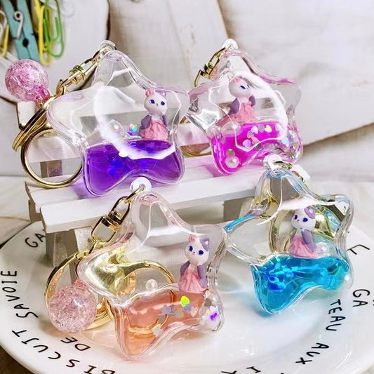 X 12081 CAT GIRL STAR FLOATY KEY CHARM-DISCONTINUED