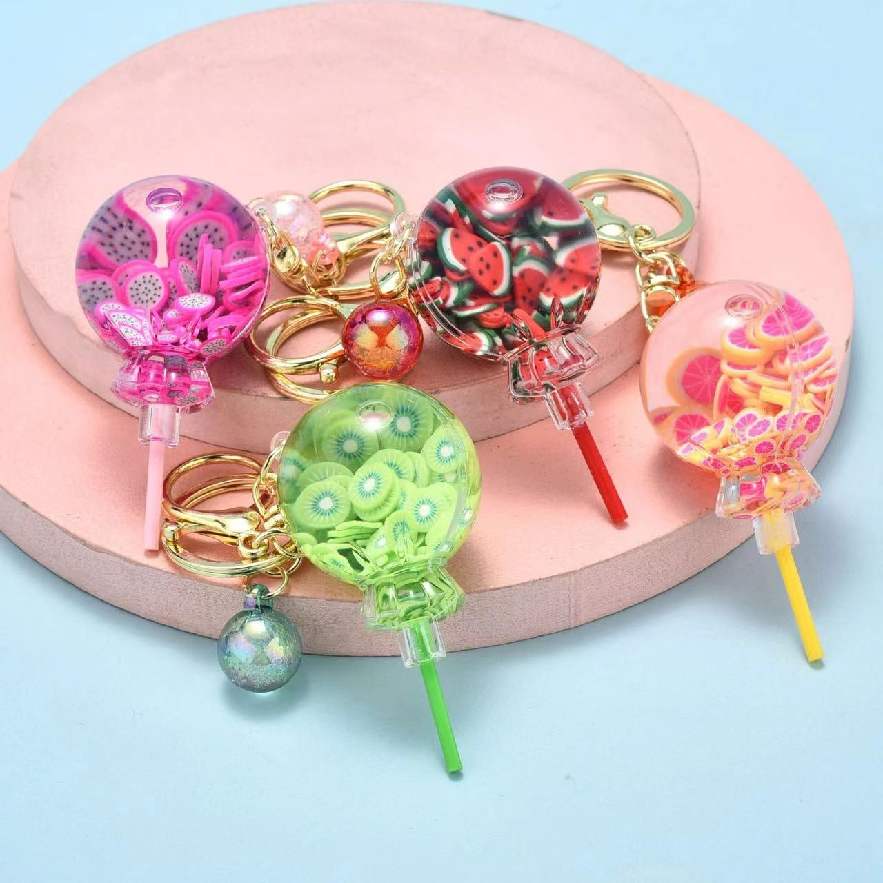 10-pack Swirl Lollipop Charms Bulk Resin Candy Pendant Keychain Dangle  62x30mm