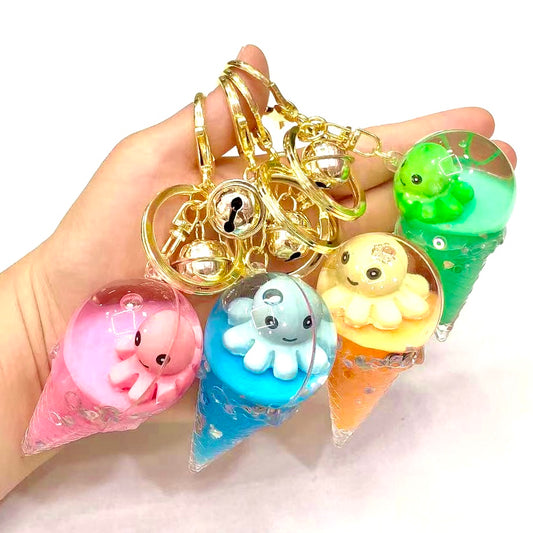 X 12101 OCTOPUS ICE CREAM FLOATY KEY CHARM-DISCONTINUED