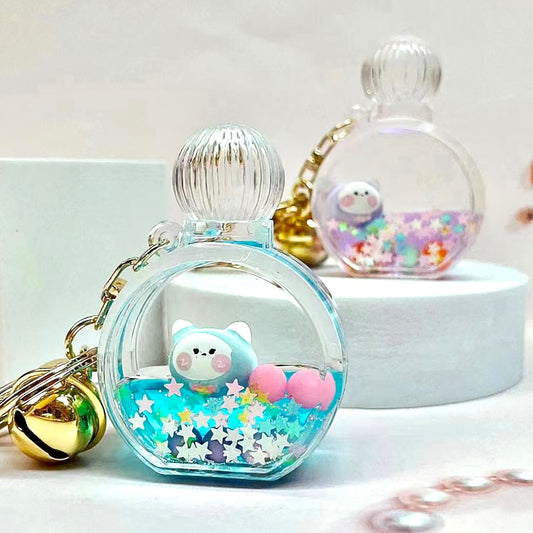 12114 KITTY PERFUME BOTTLE FLOATY KEY CHARM-12