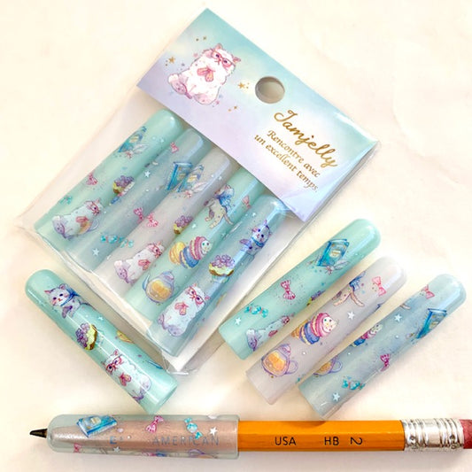 X 14498 Qlia Jamjelly Cat Pencil Caps-DISCONTINUED