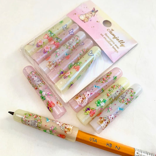X 14499 Qlia Jamjelly Rabbit Pencil Caps-DISCONTINUED
