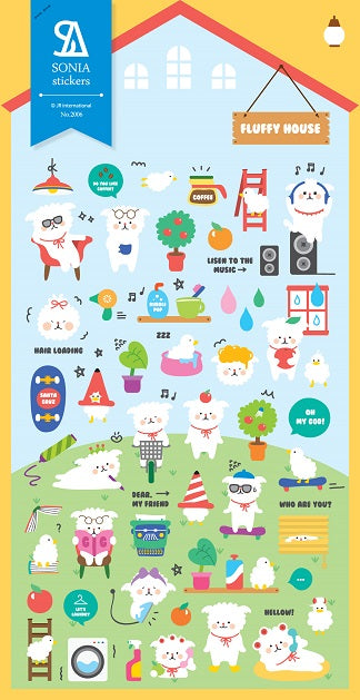X 02006 Fluffy House Paper Sticker-DISCONTINUED