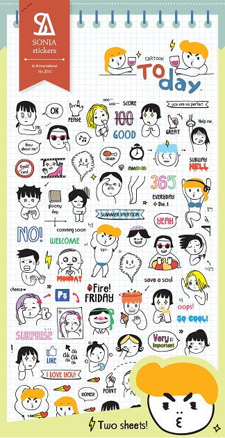 02011 TODAY-2 Sheets PVC Sticker-12