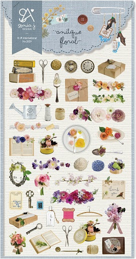 X 02029 Antique Floral Sticker-DISCONTINUED