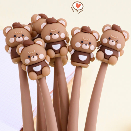 X 22507 COFFEE BEAR WIGGLE GEL PEN-DISCONTINUED