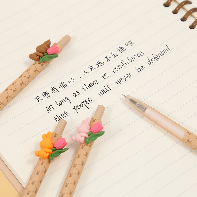 X 22525 RABBIT & TULIP RETRACTABLE GEL PEN-DISCONTINUED