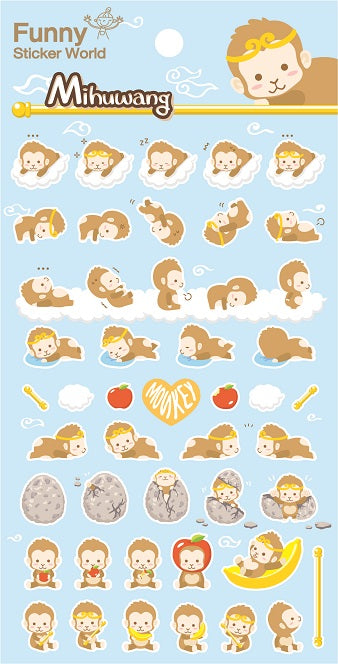 X 41785 MONKEY PUFFY STICKERS-DISCONTINUED