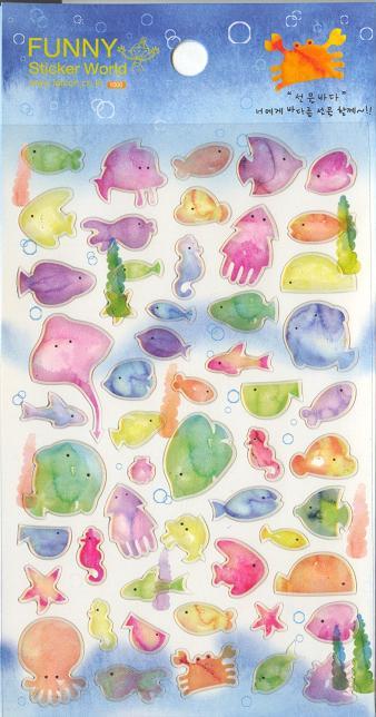 X 28618 PRESENT-SEA GEL STICKERS-DISCONTINUED
