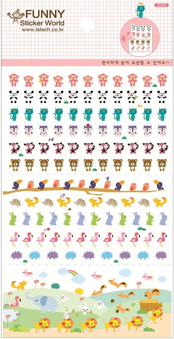 X 30024 TINY ANIMAL FLAT PVC stickers-DISCONTINUED