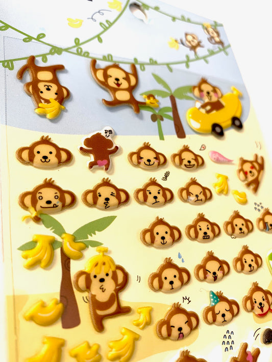 X 31250 MONKEY SOFT PUFFY STICKERS-DISCONTINUED