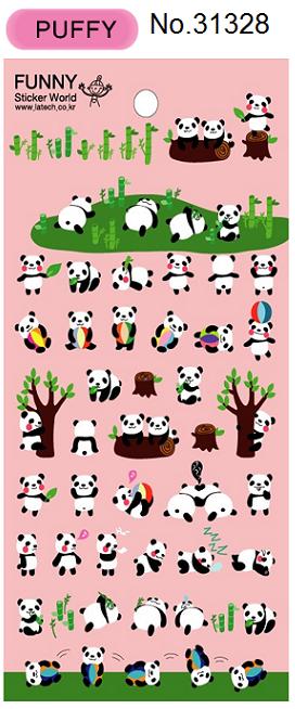 31328 PANDA SOFT PUFFY STICKERS-12