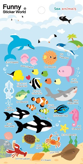 31519 SEA ANIMAL Puffy STICKER -12
