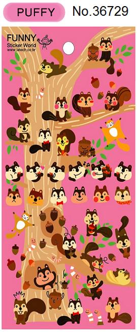 36729 SQUIRREL SOFT PUFFY STICKERS-12