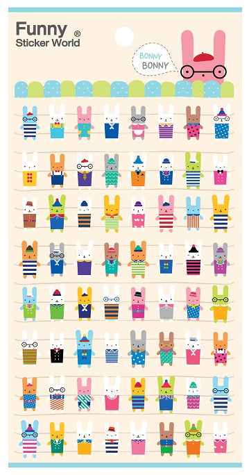 51025 BUNNY RABBIT PUFFY STICKERS-10 – BCmini