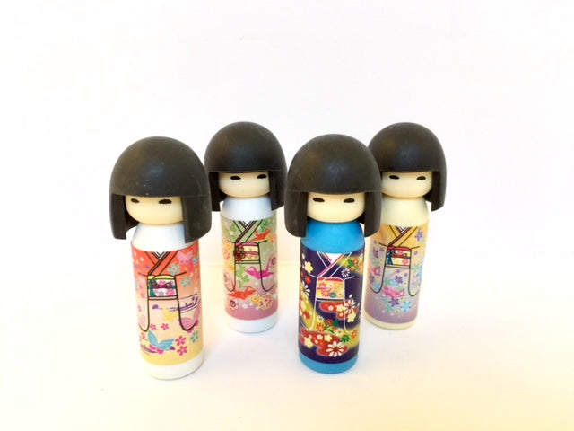 X 38004 Iwako BLACK HAIR Kokeshi Japanese Doll Eraser-DISCONTINUED