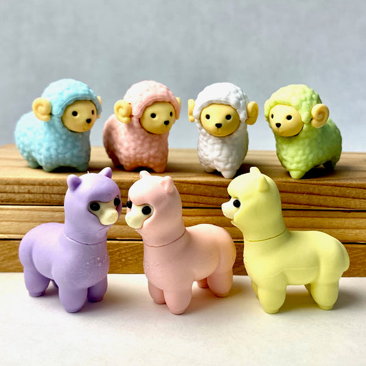 38020 IWAKO SHEEP & LLAMA ERASERS-ASSORTED-60