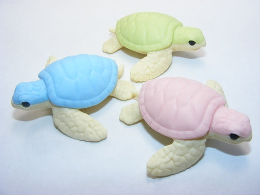 X 38251 IWAKO TURTLE ERASERS-3 COLORS-DISCONTINUED