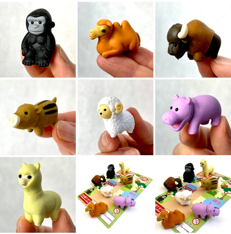 382901 IWAKO SAVANNA ERASERS CARD-SINGLE