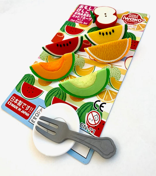 X 383021 IWAKO SLICED FRUITS ERASERS CARD-DISCONTINUED