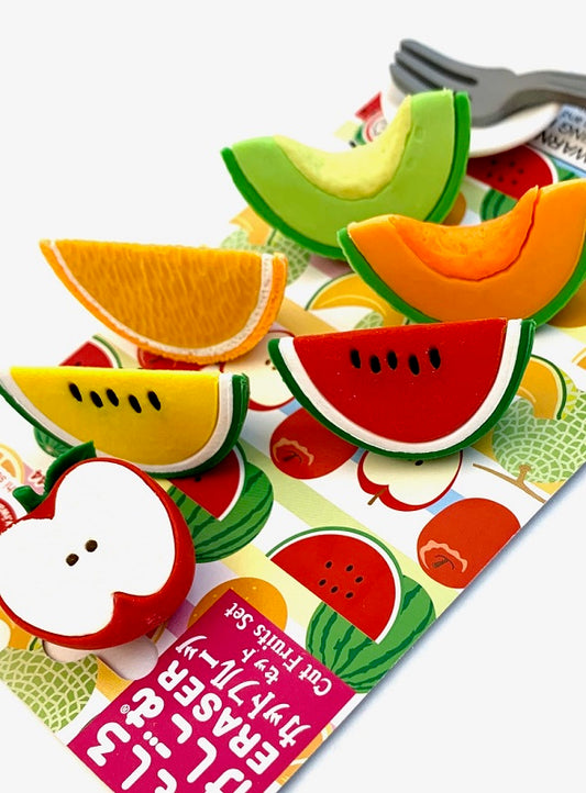 X 38302 IWAKO SLICED FRUITS ERASERS CARD-DISCONTINUED