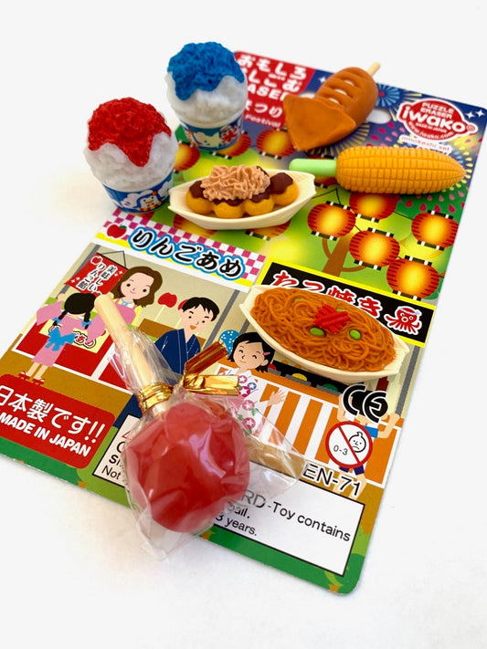 38308 IWAKO SNACK SHOP ERASER CARDS-10 CARDS