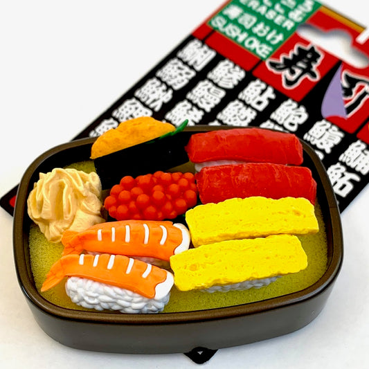 38311 IWAKO SUSHI BOX ERASER CARDS-10 CARDS