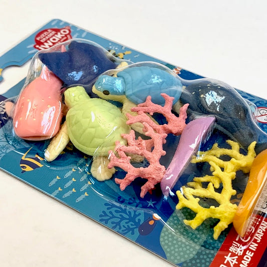 383161 IWAKO AQUARIUM ERASER CARD-SINGLE