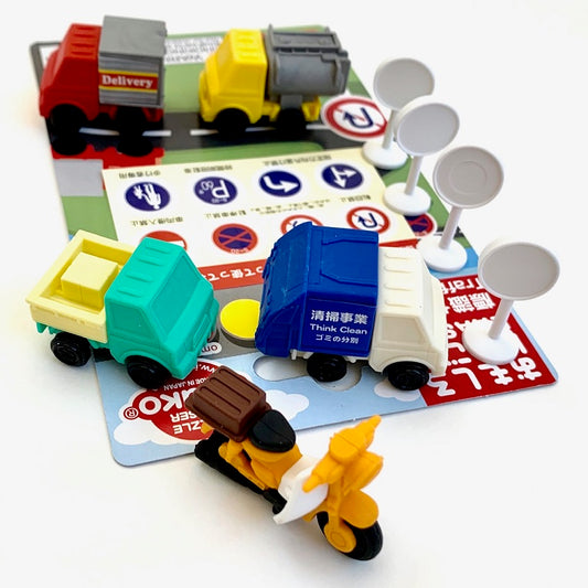 38324 IWAKO TRUCK ERASER CARD-10 CARDS