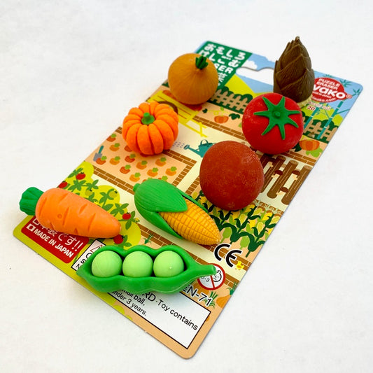 38326 IWAKO VEGETABLE ERASER CARD-10 CARDS