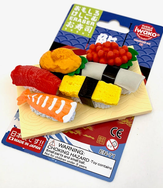 383351 IWAKO SUSHI BOARD ERASER CARD-SINGLE