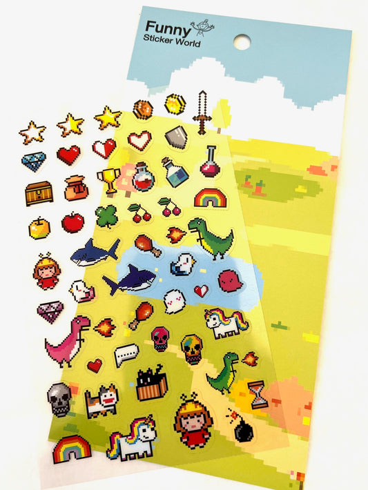 40039 Video Game Pixel Party Stickers-12