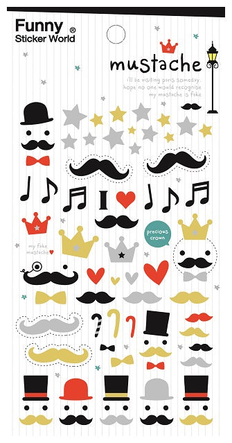 X 40429 MUSTACHE GLITTER STICKER -DISCONTINUED