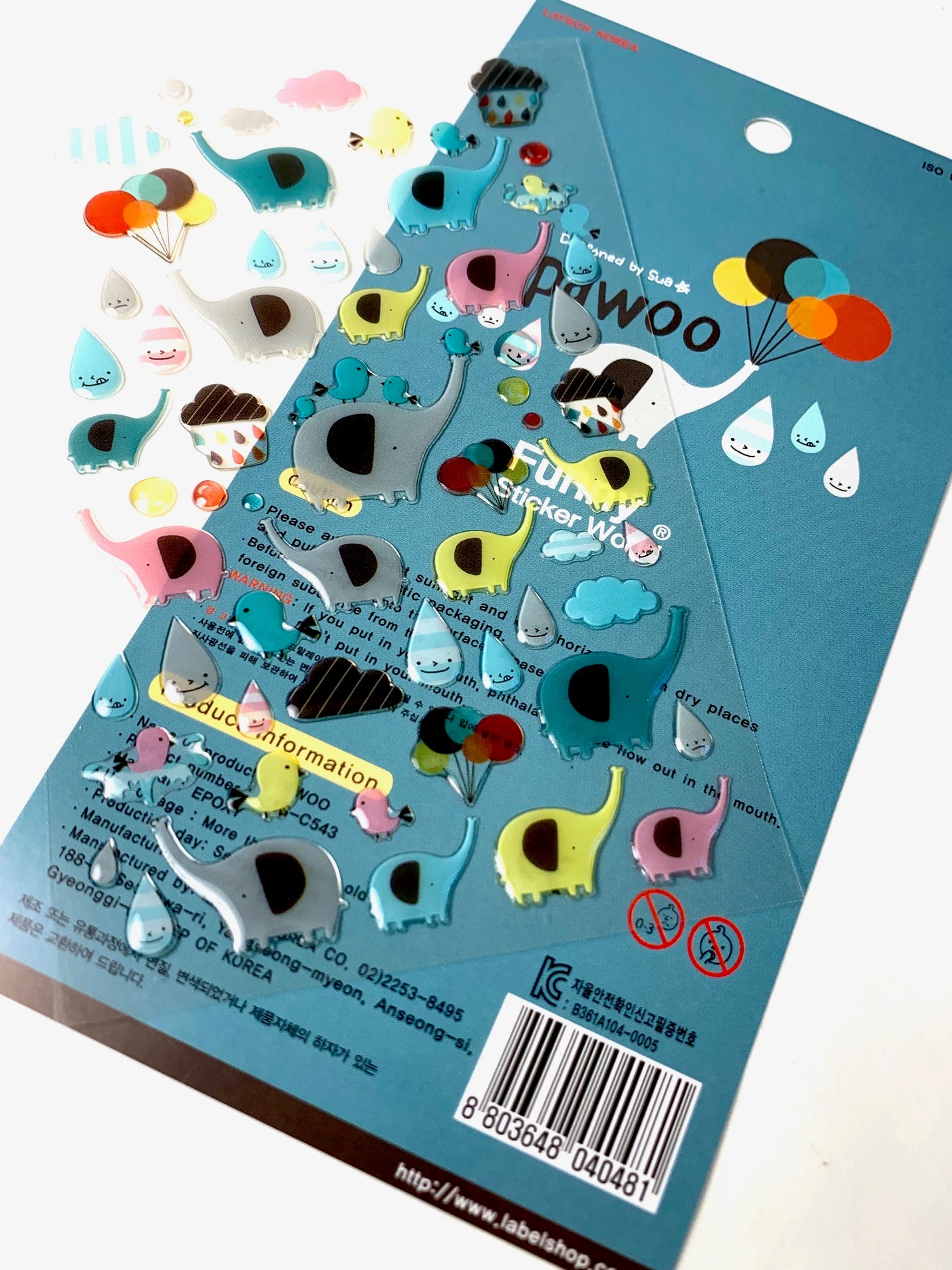 40481 PAWOO ELEPHANT GEL STICKERS -12