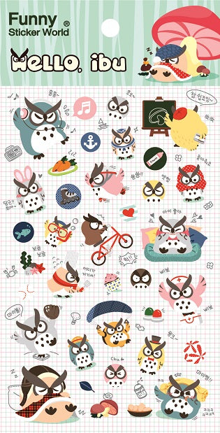 X 41327 HELLO IBU OWL EPOXY STICKERS -DISCONTINUED