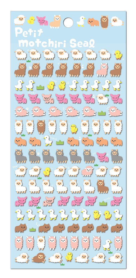 X 44625 LLAMA PUFFY PETIT MOTCHIRI SEAL STICKERS -DISCONTINUED
