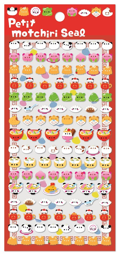 X 44628 PANDA PUFFY PETIT MOTCHIRI SEAL STICKERS -DISCONTINUED