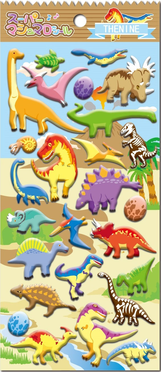 31427 DINOSAUR SOFT PUFFY STICKERS-12 – BCmini