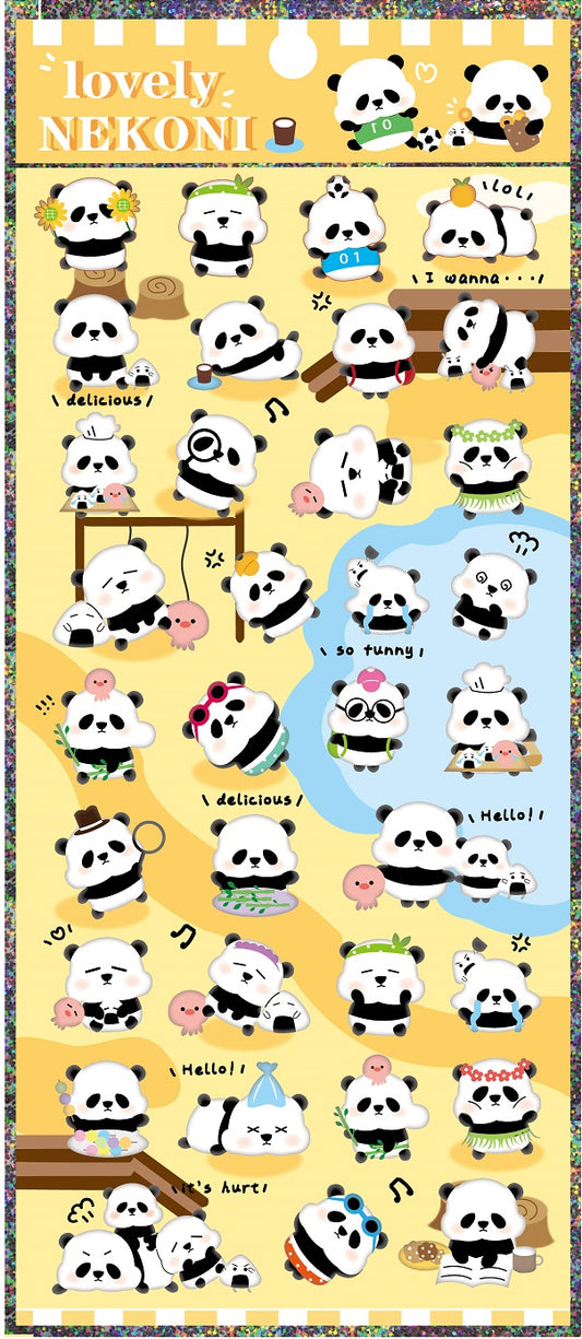 X 50662 Panda Puffy Sticker-DISCONTINUED