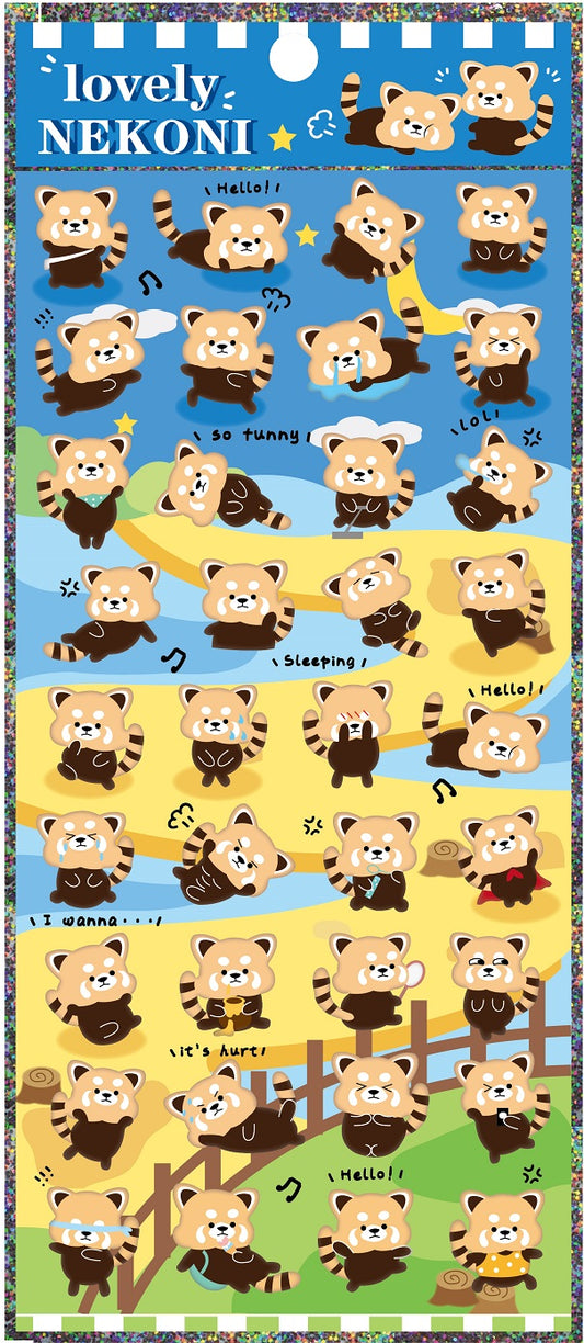 X 50665 RED PANDA PUFFY STICKER-DISCONTINUED