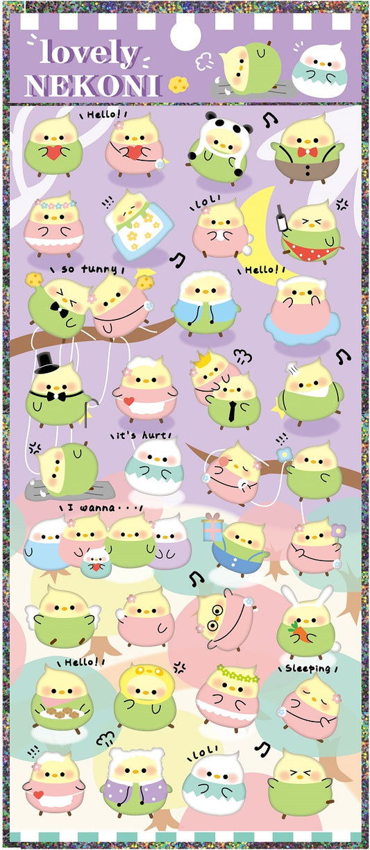 X 50666 PARAKEET BIRD PUFFY STICKER-DISCONTINUED