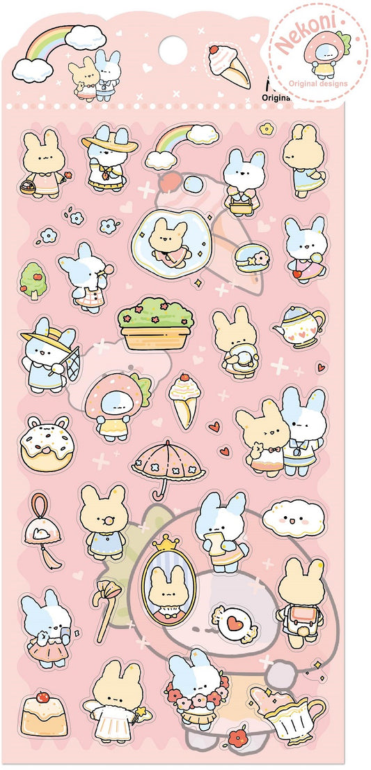 X 50766 BUNNY RABBIT FLAT STICKER-DISCONTINUED