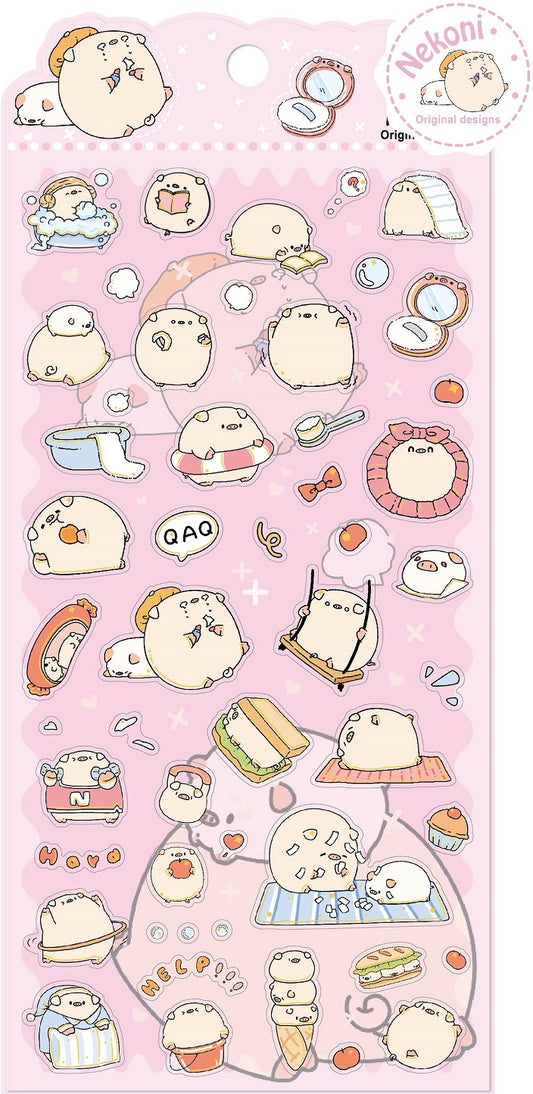 X 50769 PIG FLAT STICKER-DISCONTINUED