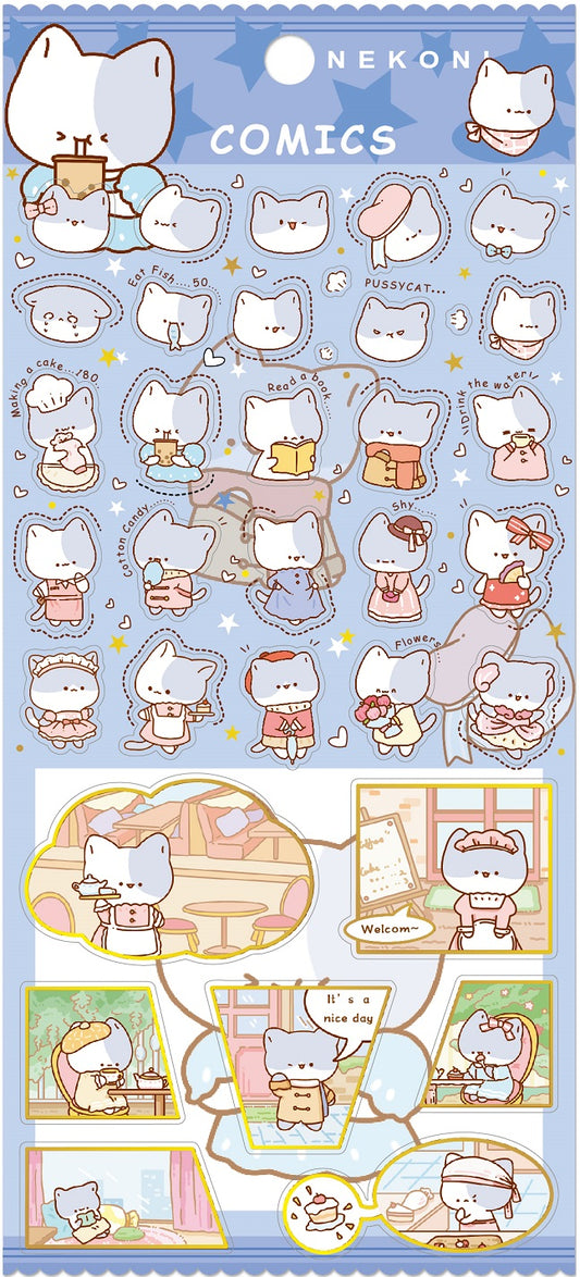 50874 CAT CAFE FLAT STICKER-10