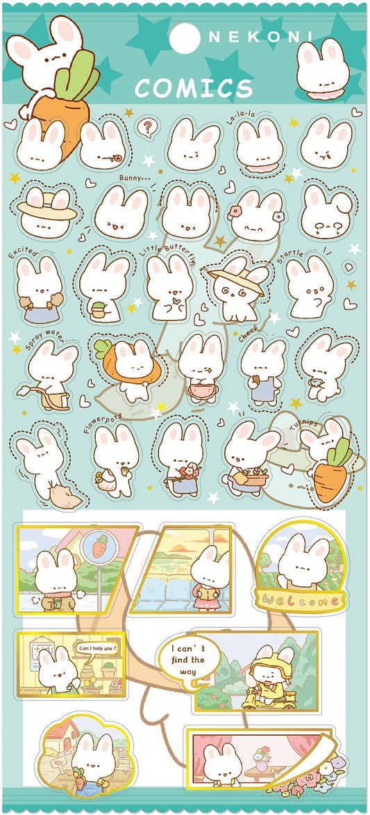 50876 BUNNY RABBIT FLAT STICKER-DISCONTINUED