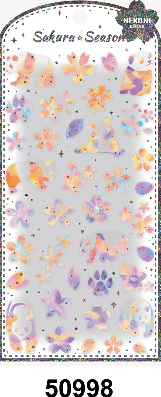 X 50998 SAKURA RAINBOW FLOWER STICKERS-DISCONTINUED
