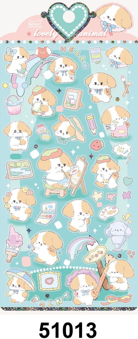 X 51013 PUPPY PAINT STICKERS-DISCONTINUED
