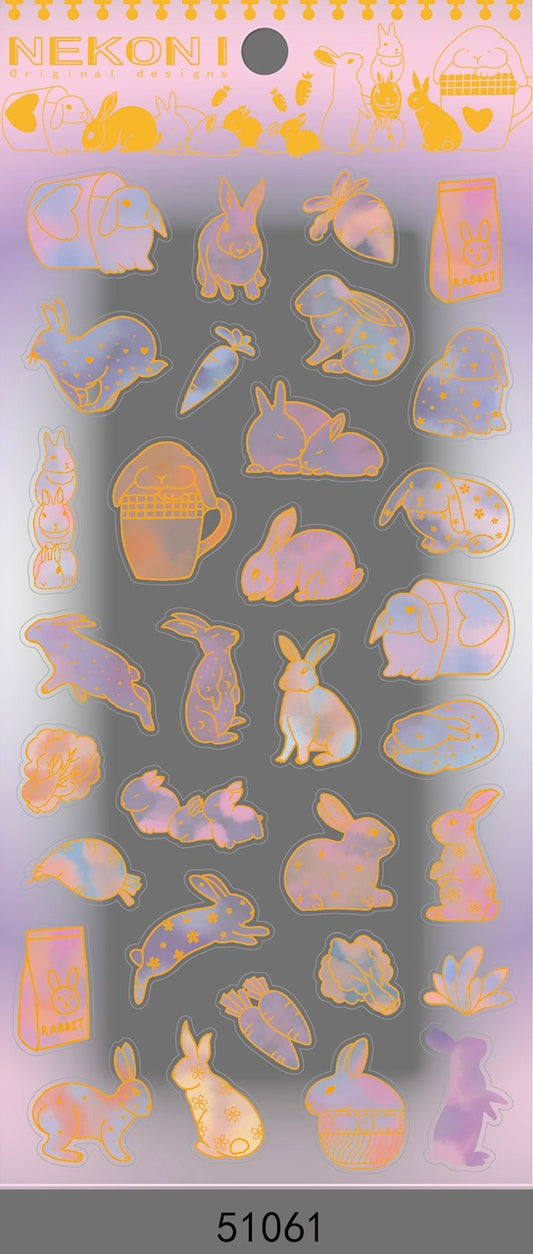 51061 RABBIT CRYSTAL GEL STICKER-10