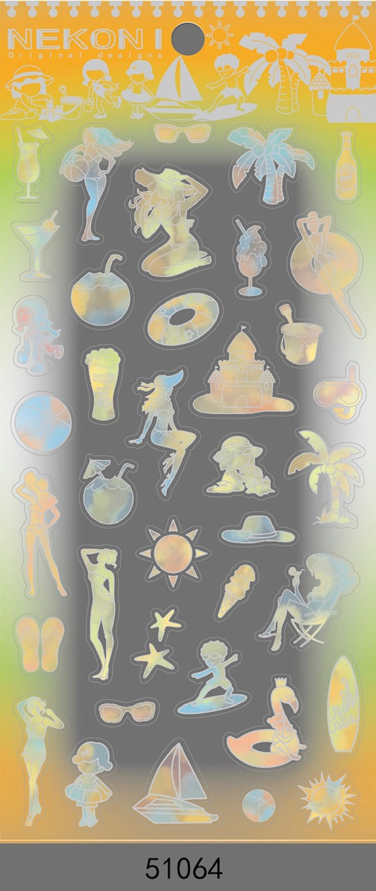 61064 BEACH CRYSTAL GEL STICKER-10